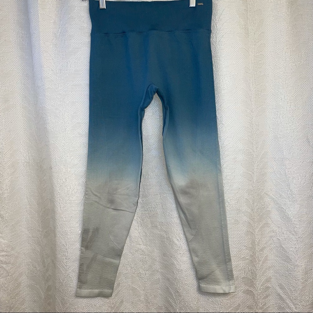 Victoria Secret PINK Tight Womens Seamless High Waist Rib Blue Leggings - Picture 3 of 6